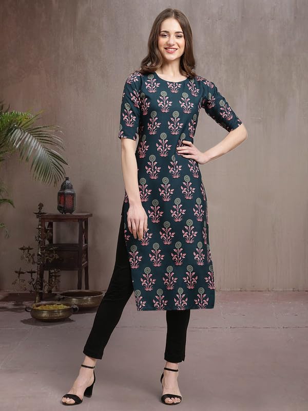 Pinkmint Elegant Printed Crepe Kurti's For Women's (Pack Of 5)