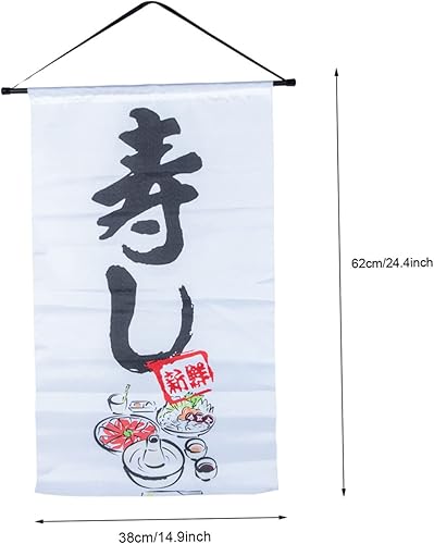 Miniatura 4 de MERRYHAPY Bandera de viento japonés restaurante arte japonés sushi pancartas de estilo japonés banderines japoneses decoración japonesa cortina