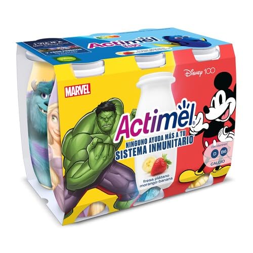 Danone (Pack de 4 Und.) ACTIMEL KIDS 6X100 (fresa platano, 6 Unidades)