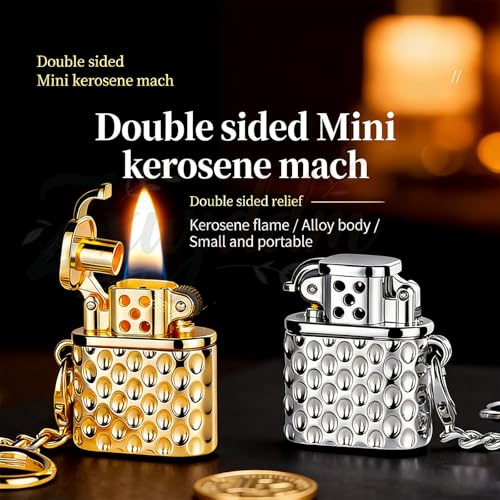 Encendedor metálico compacto para mesa con llavero miniatura 3