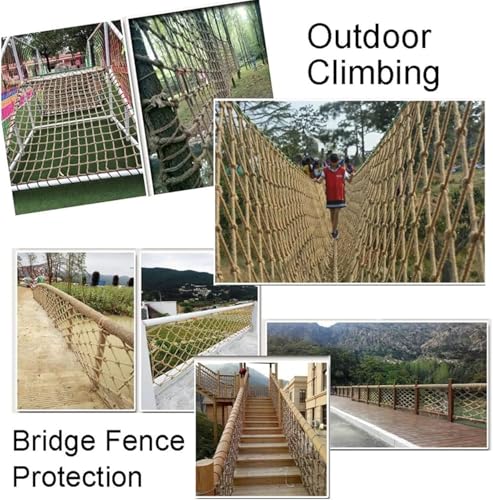 Genérico Redes de Escalada, Cuerdas de Entrenamiento de Seguridad para Exteriores, Vallas de Techo, Redes anticaídas, Red de Escalada Resistente - Red de Cuerda de cáñam