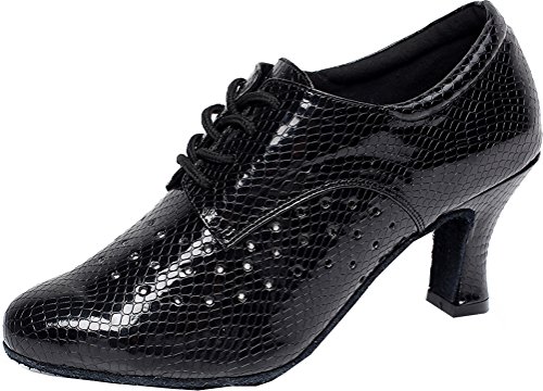 Chaussures de danse salon pour salsa tango cha-cha à bout fermé noir
