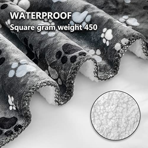 Waterproof Pet Blanket Dog Blankets, Pattern Printing Super Soft Warm Fluffy Facecloth Sofa Car Bed Protector, Urine Proof Washable Pet Blanket for Puppy Large Dogs & Cats(Dog paw130cm*153cm) - Image 3