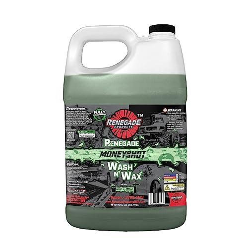 Renegade Products - Moneyshot Wash N' Wax Soap, pH-Neutral Soap with Carnauba Wax Blend, Thick Foam & Protective Coating (1 Gallon)