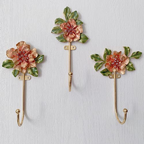 Vintageflowershapeddecorativewallhooksrackhangersforhangingclothescoatstowelskeyshats3packantiquemetalmountedwallhook Urban Country Home Decor Vintage flower shaped decorative wall hooks rack hangers for hanging clothes coats towels keys hats 3 pack antique metal mounted wall hook urban country home decor