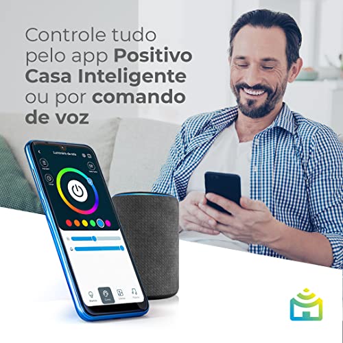 Smart Luminária de Mesa Wi-Fi Positivo Casa Inteligente, RGB, Branca, LED, 5W, Bivolt - Compatível c