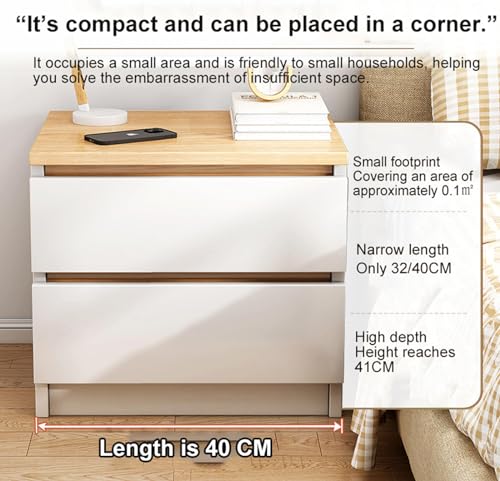 Table de chevet double tiroir pour organiser une chambre encombrée