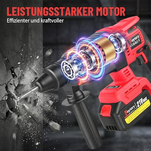 21V Bohrmaschine Schlagbohrer SDS-plus Bohrhammer Schlagbohrmaschine Zubehör â Bild 8
