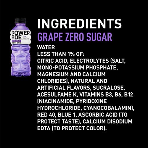 POWERADE ZERO, Zero Calorie Electrolyte Enhanced Sports Drinks, Grape, 20 fl oz, 24 Pack - Thumbnail 6