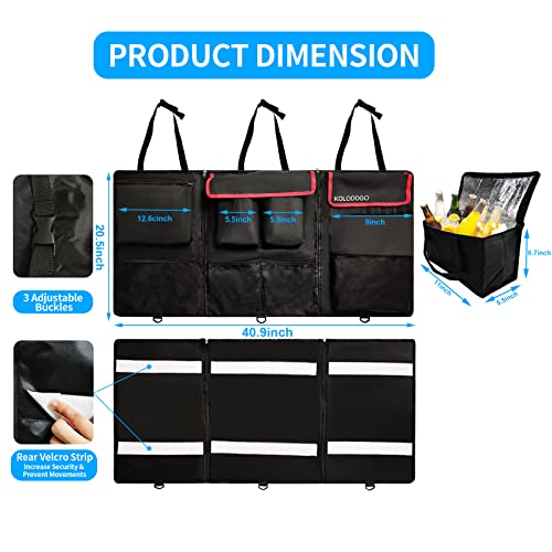 Kolodogo Car Trunk Organizer, Car Backseat Hanging Storage Organizer With Zippers Detachable,Car Caddy Organizer With Insulated Leakproof Cooler Bag For For Suvs Vans Jeeps #TOP3