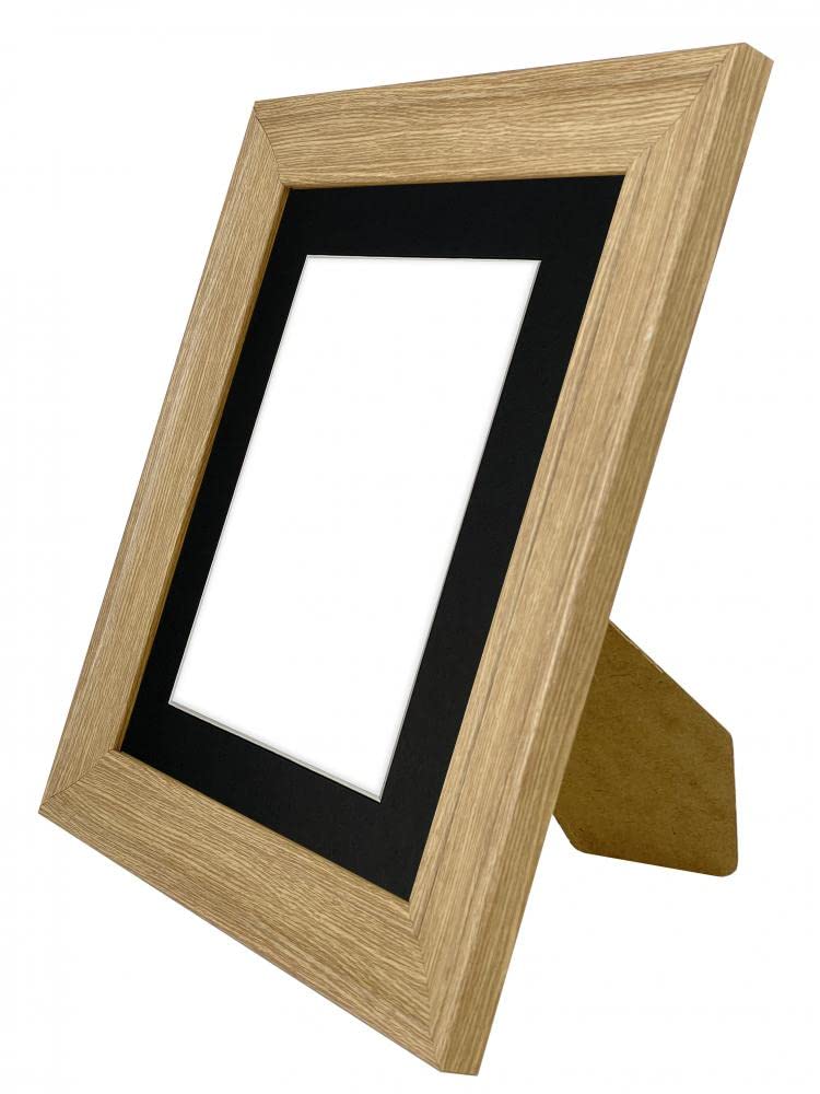 Frames By Post Oak Black Mount Scandi Oak Picture Photo Frame With Black Mount 10 X 10 Image Size 8 X 8 Inch