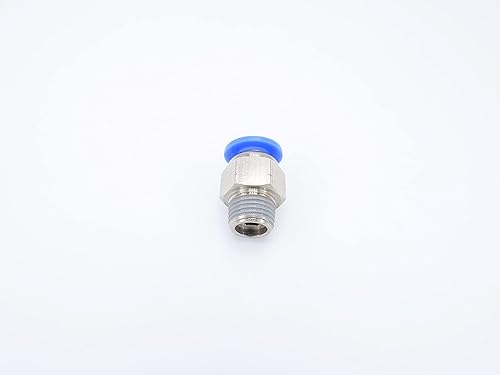 Vista 100 de Empuje para conectar conexión de tubo de 1/8" OD x 1/4" macho NPT rosca, línea de agua recta macho neumática, conectores de empuje rápido