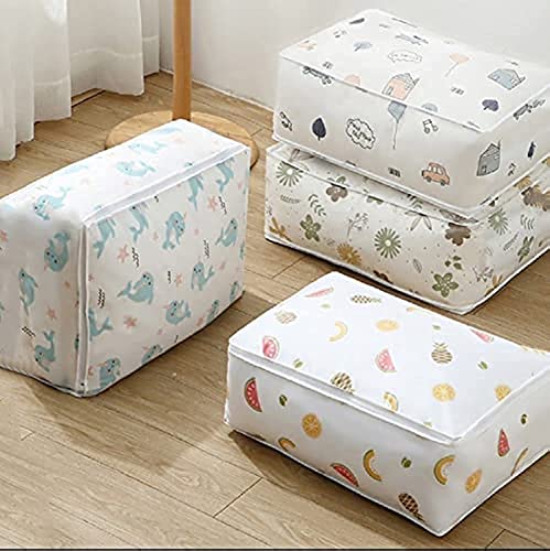 Image of YOGJAT Blanket Storage Organizer, Moisture Proof Mildew Proof Dust Proof Quilt Storage Bags, for Storing Quilts Coats, Jackets Home Use Pillows, Blankets(Medium Cloud(58 * 40 * 22 CM) (4)