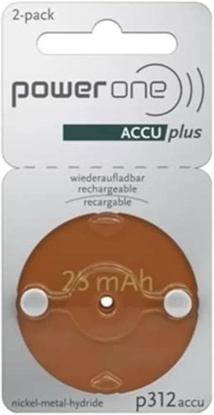ACCU Plus Size 312 Rechargeable Hearing Aid Batteries