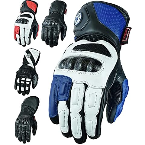 Texpeed Men's Leather Gloves with Armour Protection Cover