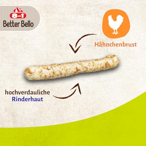 8in1 Better Bello Chicken Roll L - leicht verdauliche Kaurolle für große Hunde mit Huhn, Kauartikel für Hunde mit empfindlichen Magen, 80g Beutel (1 Stück)