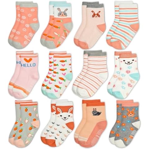 GRPSKCOS Toddler Non-Slip Socks 12 Pack Cover