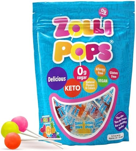 Zollipops The Clean Teeth Pops, Anti Cavity Lollipops, Delicious Assorted Flavors, 5.2 ounces, 25 Count