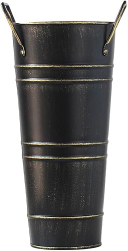 Veemoon Soporte de metal para paraguas, soporte independiente para sombrillas, bastidor de almacenamiento de bastón, cubo de flores francesas,