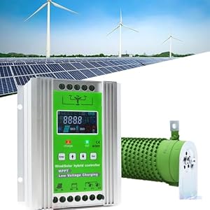 Générique Régulateur Charge Hybride Éolien-Solaire 800-2700W,Automatique 12V/24V/48V,48v,Wind:1200w+...