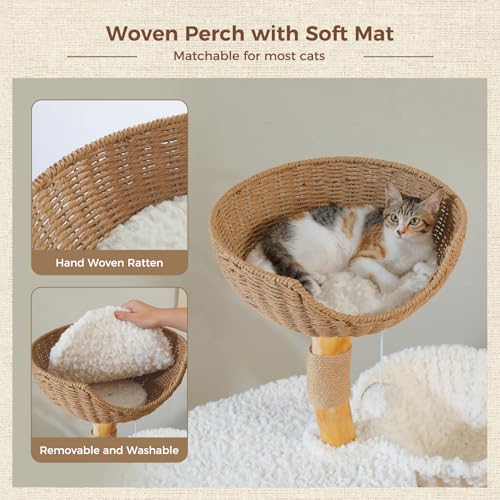 Árbol moderno para gatos grandes interior con cama y rascador miniatura 4