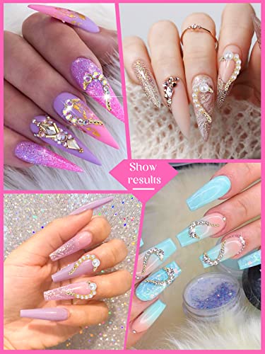 30 Pcs Heart Nail Art Charms, Torokom Valentine Heart Nail Art Rhinestone Pearl Colored White Crystal Gems Nail Diamond For Girl Women Diy Nail Art Decoration (15 Pairs, 3 Styles) #TOP3