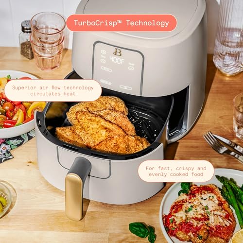 6 Quart Digital Air Fryer, Large Touch Screen Air Fryer with Programmable Time & Temperature Control, 4-in-1 Roast Reheat Dehydrate, Nonstick Design (Porcini Taupe)