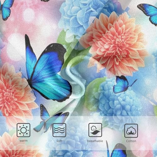 Joisal Funny Girls Underwear Toddlers 2t Cotton Panties Little Girl Blue Hydrangeas Blue Butterflies Briefs Girls Undies3