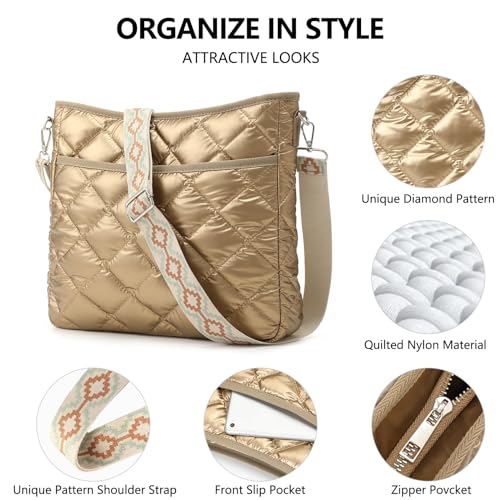 Quilted Crossbody Bags for Women, Unique Pattern Strap Quilted Bag, Crossbody Purses for Women, Quilted Puffer Bag for Women4