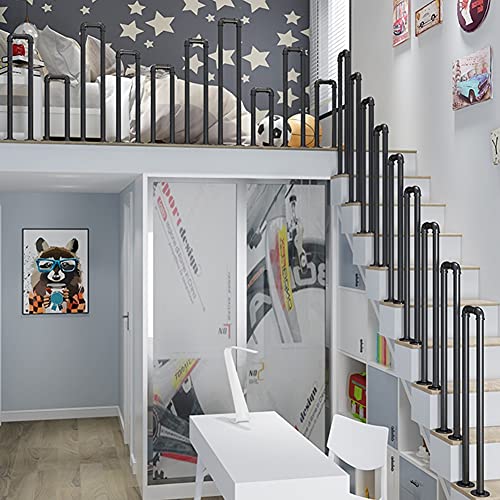 Rampe d'escalier en fer forgé DASHADAO noire de 55 cm