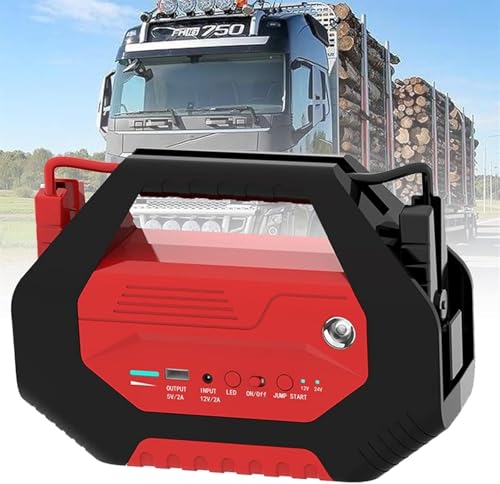 Arrancador de coche de 12 V/24 V | Amplificador de batería súper seguro para camiones y furgonetas | Rendimiento para todo tipo de clima (-20 °C a 85 °C) | Linterna LED y carga rápida