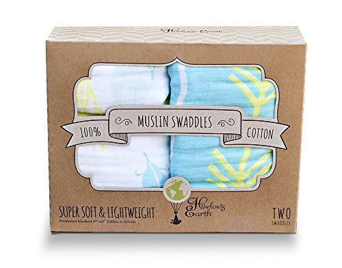 The Softest Organic Muslin Cotton Swaddle Blankets | Harlow's Earth | Feathers & Arrows | 2 Pack | 47