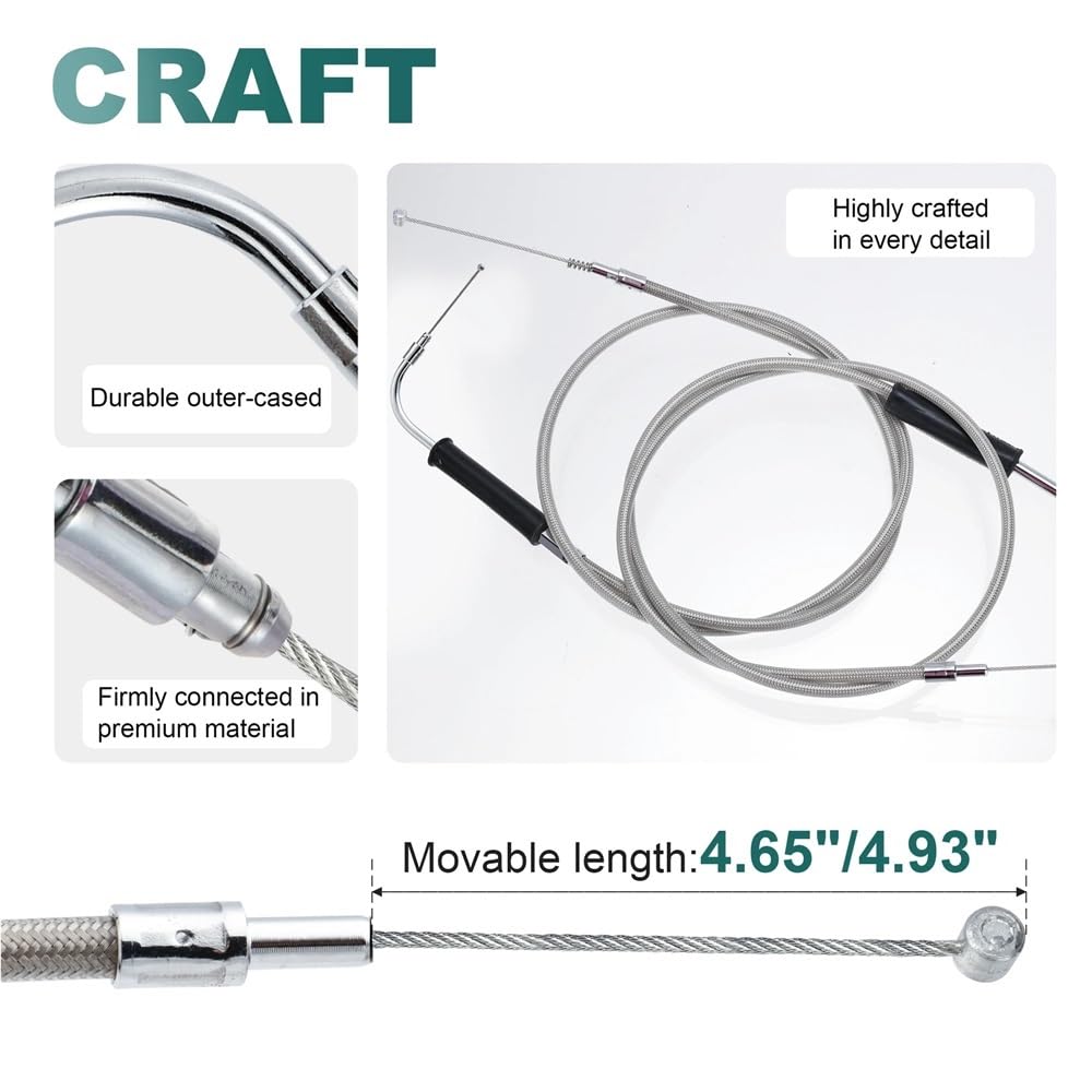 Juego de cables ralentí para acelerador motocicleta, 116/132/137CM, Para Softail Para personalizado Para la noche Para el tren Para Deuce 2000-2006