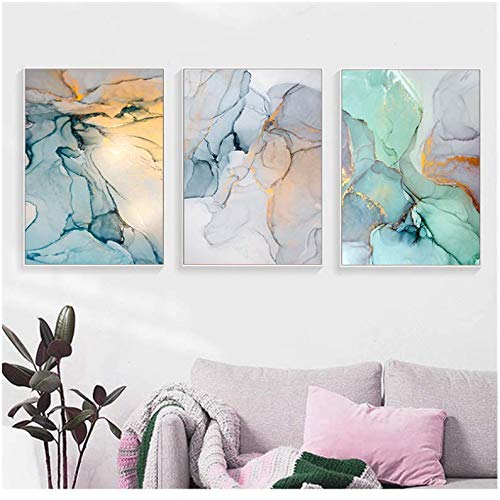 Peinture abstraite verte affiche geometrique haut de gamme pour sejour
