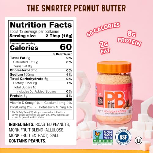 Image of PBfit No Sugar Added Peanut Butter Powder 7 Oz, 8g Protein
