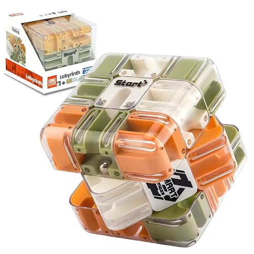 YUHENGCT ローラーボール迷路 マジックキューブ W遊び 知育玩具 3D立体迷路 脳トレ おもちゃ 立体パズル 暇つぶし ギフト（ハイレベル）