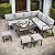 Danrelax 7 Pieces Aluminum Patio Conversation Set, All Weather Metal Frame Outdoor Furniture Set, Outdoor Patio Set for Lawn, Garden, Balcony, Poolside, Light Gray, Fireproof Board