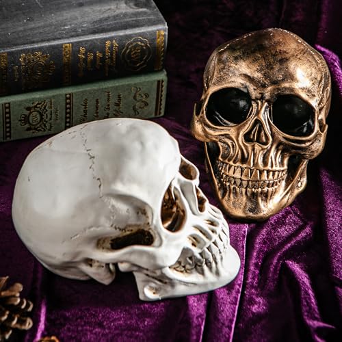 Set de 2 Estatuas de Calaveras de Resina para Halloween miniatura 7