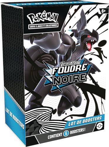 Pokémon : Lot de boosters Écarlate et Violet – Foudre Noire (6 boosters) du JCC Pokémon