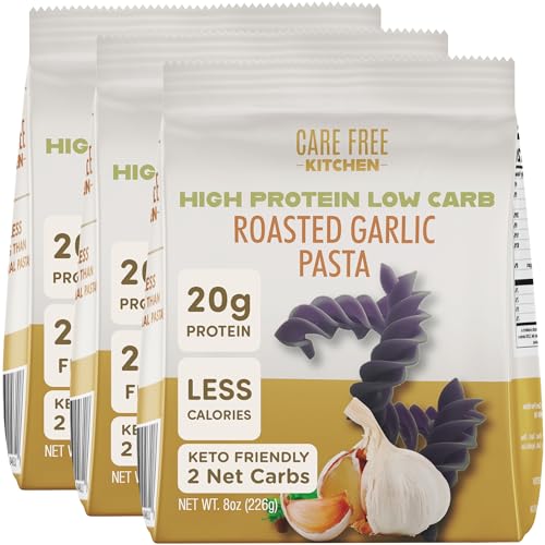 Care Free Kitchen Roasted Garlic Keto Rotini Pasta Noodles 3-Pack