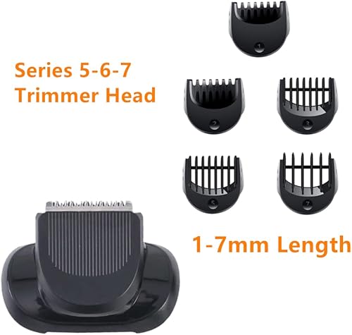Miniatura 4 de Cabezal recortador de barba compatible + 5 accesorios de corte de peine compatible con maquinillas de afeitar eléctricas Braun Series 5, 6 y 7,