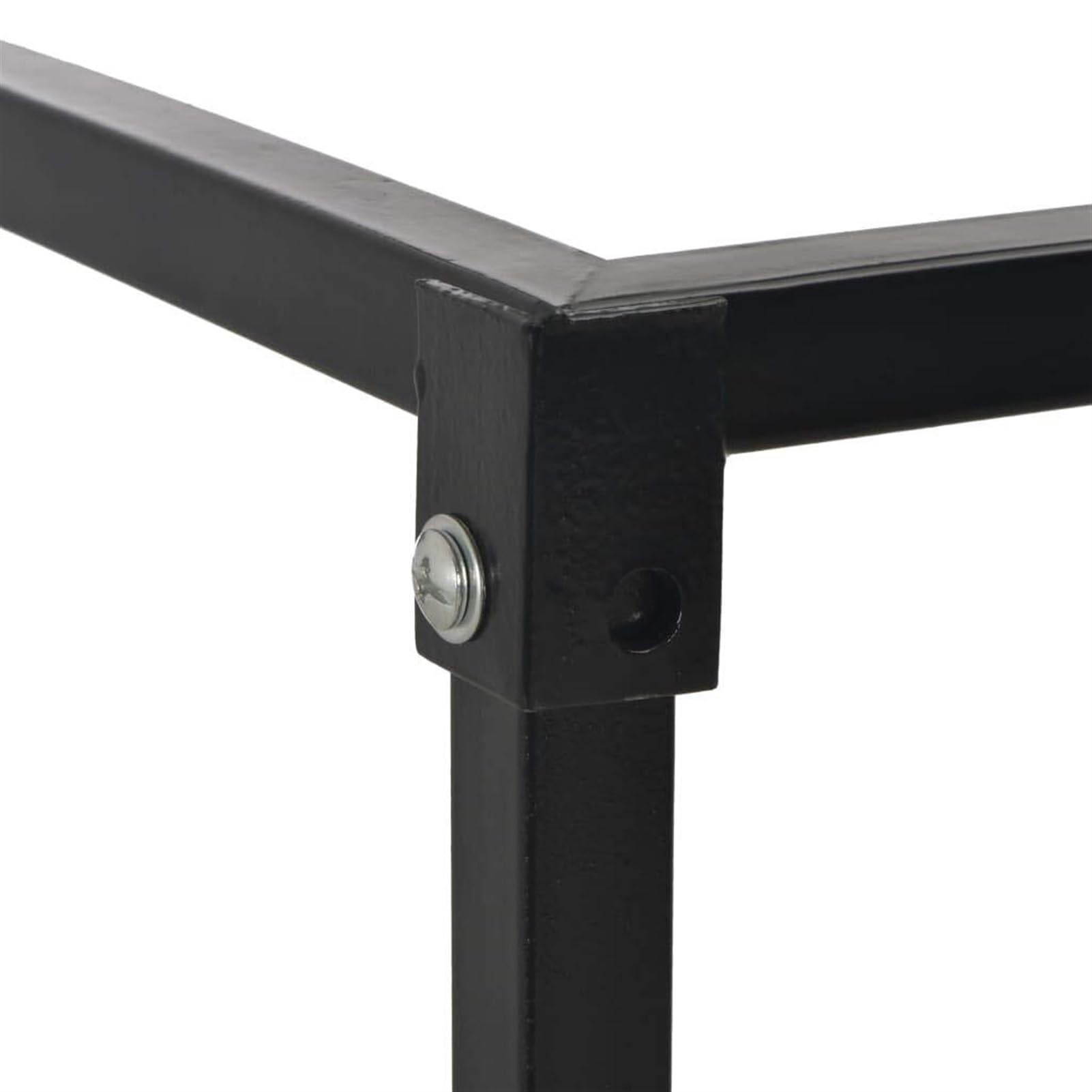 Portalegna con base nera 37x37x113 cm in acciaio, portalegna, scaffale portalegna, portalegna in metallo con ventilazione for esterni o interni, set portalegna