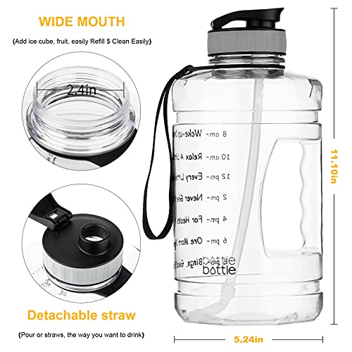 Bottlebottle Water Jug With Time Marker&Handle Portable Wide Mouth Leakproof 2.2L Motivational Gallon Camping Hiking Bottlebottle 74Oz Big Water Bottle For Fitness Gym Outdoor Sports With Large Capacity thumb #1