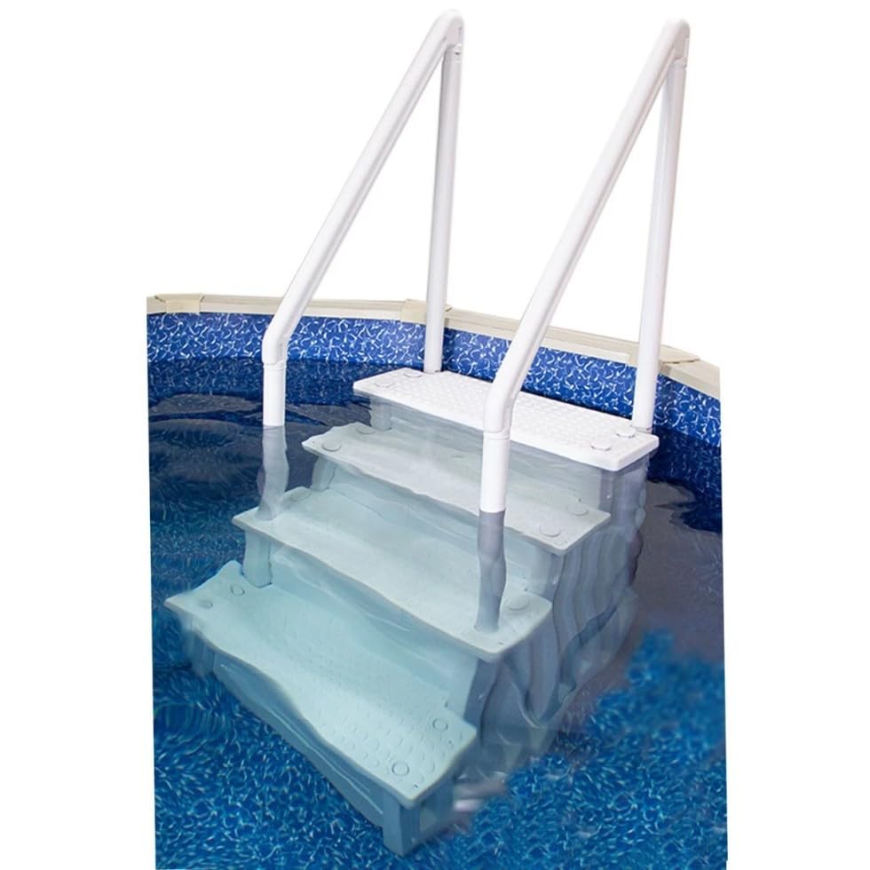 Escalera Blanca para Piscina Capacidad 350 lbs Riser 11 in miniatura 7