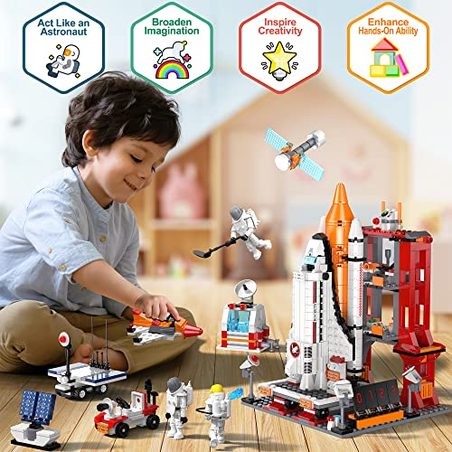Space Exploration Shuttle Toys For 6 7 8 9 10 11 12 Year Old Kids, 11-In-1 Stem Aerospace Rocket Building Kit For 6-12 Year Old Boys Girls, Best Gifts For Christmas Birthday - 855Pcs #TOP2
