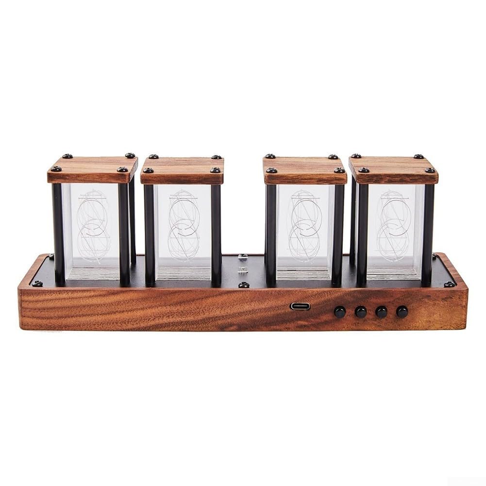 Digitale Nixie Röhrenuhr, 8 Anzeigemodi RGB LED Multicolor, USB Desktop Uhren, Farbwechsel Uhr für Dekoration, kompatibel mit WLAN-Zeiteinstellung