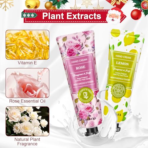 Mini Handcreme Set,15 Stück Geschenk für sie Valentinstag,Handpflege für Sehr Trockene Rissige Hände Reisegröße Feuchtigkeitscreme klein Pflegecreme Geschenkset für Frauen Männer Geburtstag