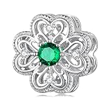 Four Leaf Clovers Charm 925 Sterling Silver Clover Charms for Bracelet Necklace Lucky Clover Bead Ch