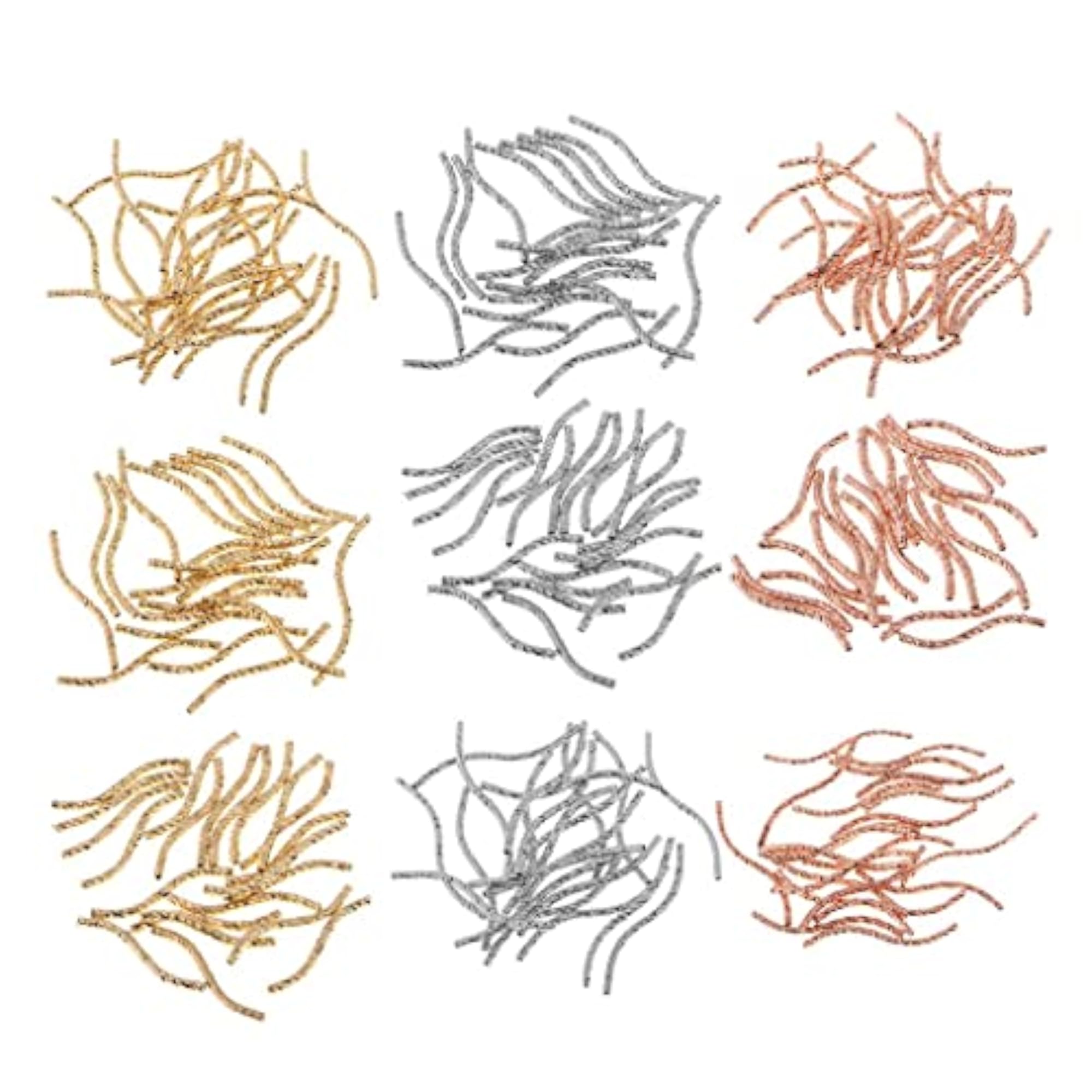 20Pcs Twisted Noodle Tube Beads Curved Jewelry Findings
