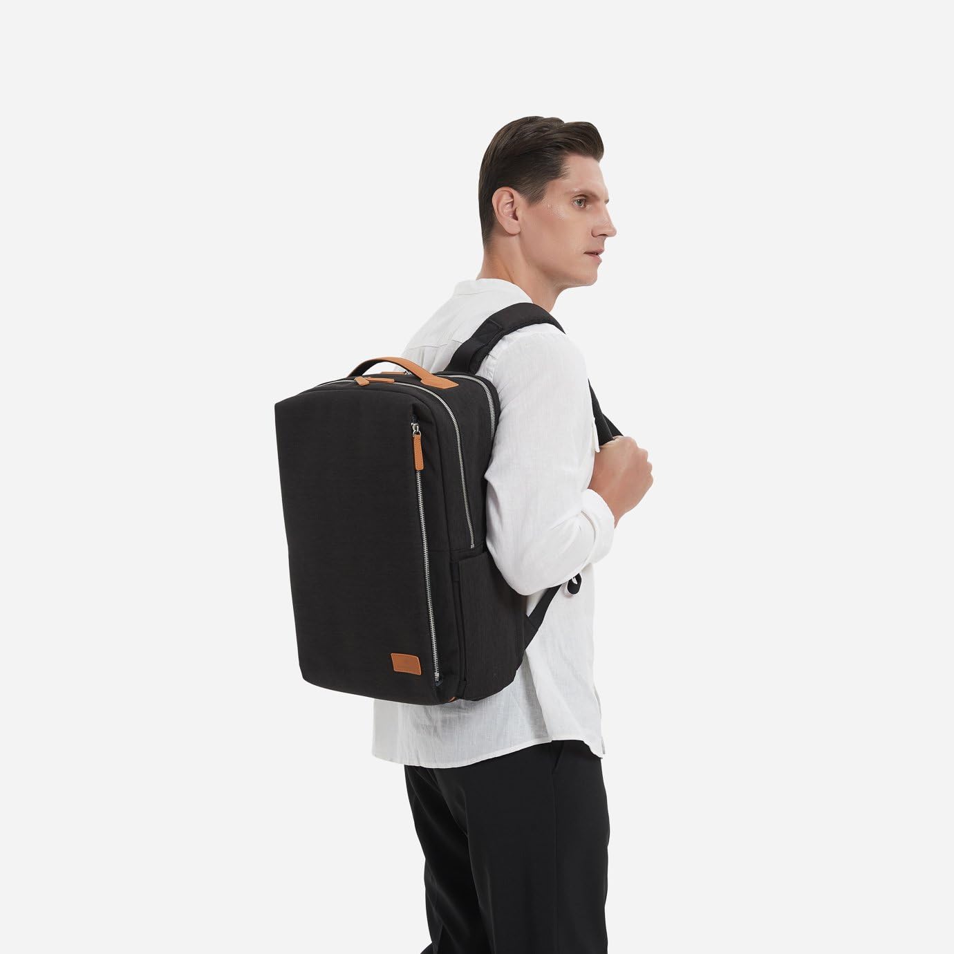 Nordace Siena Pro 15 - Zaino intelligente con ricarica USB, zaino per laptop da 16", zaino quotidiano da 20 l, per viaggi, tutti i giorni o lavoro, Nero-marrone., Normal, Zaini Daypack